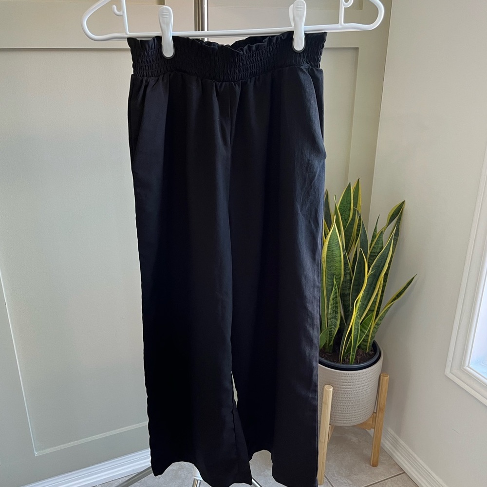 H&M - Girl’s Black Wide-Leg Pants, Size 10-11